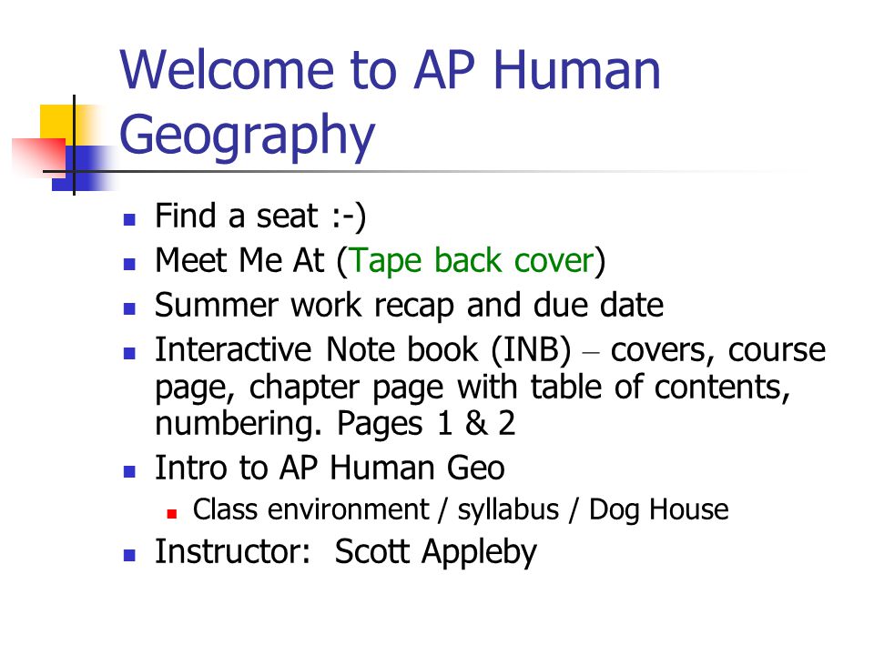 Ap human geography exam date 2012